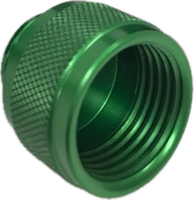 CNC machined aluminum part with custom green anodized finish for enhanced aesthetics