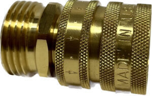 Heavy-duty quick connector for hose attachment, compatible with standard fittings