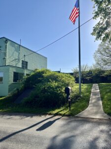  American flag flying outside ORRCO’s Greensburg, Pennsylvania office - symbolizing pride in regional manufacturing and local partnerships.
